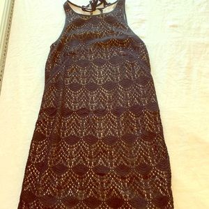 Ann Taylor black crochet dress